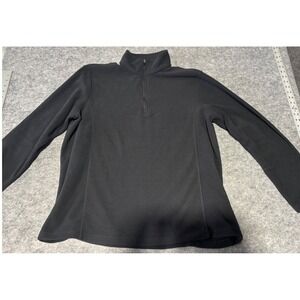 Lands End Fleece 1/4 Zip Pullover Sweatshirt Women's Size 18 XL Black‎